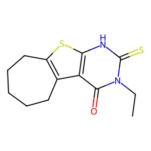 4H-Cyclohepta(4,5)thieno(2,3-d)pyrimidin-4-one, 1,2,3,5,6,7,8,9-octahydro-3-ethyl-2-thioxo- structure