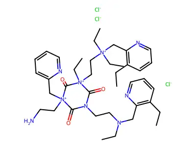 1,3,5-Triazine-1,3,5(2H,4H,6H)-triethanaminium, N,N,N',N',N'',N''-hexaethyl-2,4,6-trioxo-N,N',N''-tris(pyridinylmethyl)-, trichloride structure