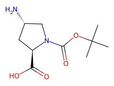 4-Amino-1-(tert-butoxycarbonyl)pyrrolidine-2-carboxylic acid structure