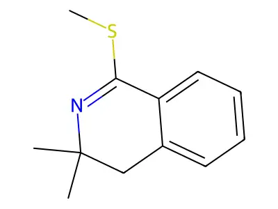 Isoquinoline, 3,4-dihydro-3,3-dimethyl-1-(methylthio)- structure