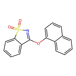 1,2-Benzisothiazole, 3-(1-naphthalenyloxy)-, 1,1-dioxide structure