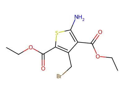 Diethyl 5-amino-3-(bromomethyl)thiophene-2,4-dicarboxylate structure
