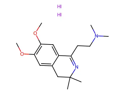 1-Isoquinolineethanamine, 3,4-dihydro-6,7-dimethoxy-N,N,3,3-tetramethyl-, dihydriodide structure