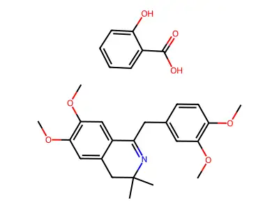 Isoquinoline, 3,4-dihydro-6,7-dimethoxy-1-((3,4-dimethoxyphenyl)methyl)-3,3-dimethyl-, 2-hydroxybenzoate structure