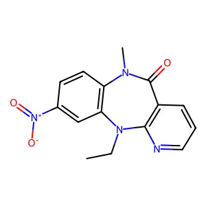 11-Ethyl-6-methyl-9-nitropyrido(3,2-C)(1,5)benzodiazepin-5-one structure
