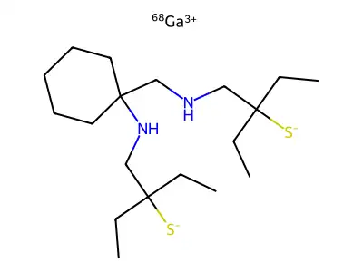 Bis(aminoethanethiol)tetraethyl-cyclohexyl-gallium(68) complex structure