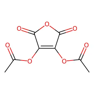 Maleic anhydride, dihydroxy-, diacetate structure
