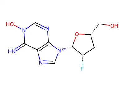 [4-Fluoro-5-(1-hydroxy-6-iminopurin-9-yl)oxolan-2-yl]methanol structure