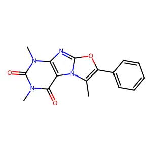2,4,8-Trimethyl-7-phenylpurino[8,7-b][1,3]oxazole-1,3-dione structure