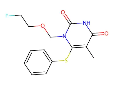 1-[(2-Fluoroethoxy)methyl]-6-(phenylthio)thymine structure