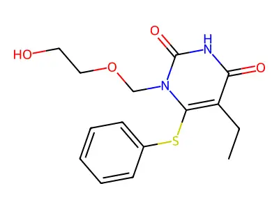 5-Ethyl-1-((2-hydroxyethoxy)methyl)-6-(phenylthio)uracil structure