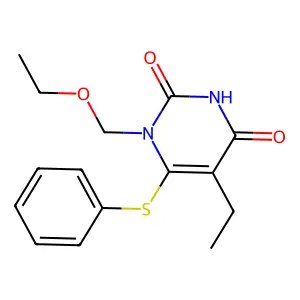5-Ethyl-1-ethoxymethyl-6-(phenylthio)uracil structure