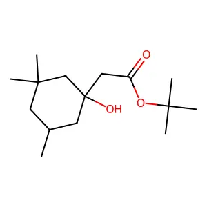 Cyclohexaneacetic acid, 1-hydroxy-3,3,5-trimethyl-, tert-butyl ester structure
