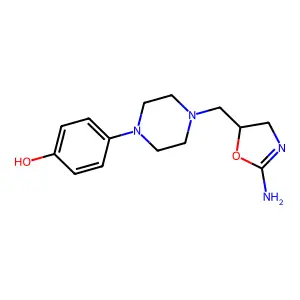 Phenol, 4-(4-((2-amino-4,5-dihydro-5-oxazolyl)methyl)-1-piperazinyl)- structure