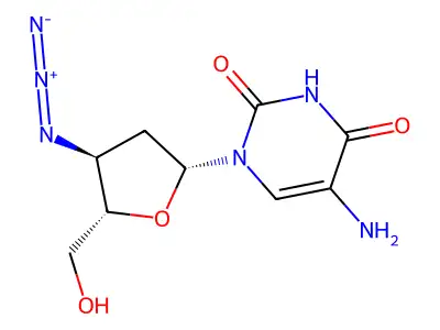 3'-Azido-2',3'-dideoxy-5-aminouridine structure