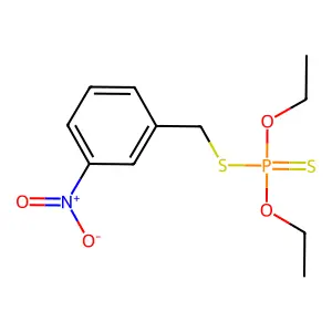 Phosphorodithioic acid, O,O-diethyl S-m-nitrobenzyl ester structure