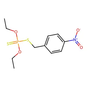 Phosphorodithioic acid, O,O-diethyl S-p-nitrobenzyl ester structure