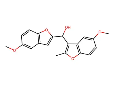 (5-Methoxy-1-benzofuran-2-yl)(5-methoxy-2-methyl-1-benzofuran-3-yl)methanol structure