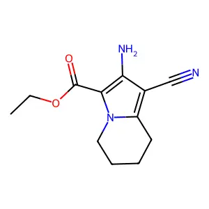 Ethyl 2-amino-1-cyano-5,6,7,8-tetrahydroindolizine-3-carboxylate structure
