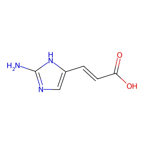 3-(2-amino-1H-imidazol-5-yl)prop-2-enoic acid structure