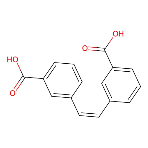 3-[(1Z)-2-(3-carboxyphenyl)vinyl]benzoic acid structure