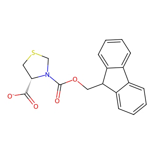 3,4-Thiazolidinedicarboxylic acid, 3-(9H-fluoren-9-ylmethyl) ester, (4R)- structure