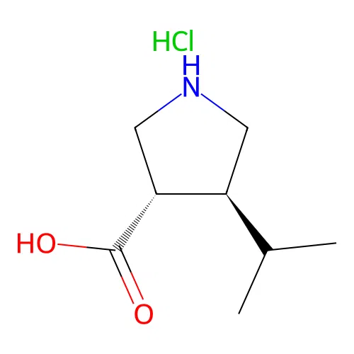 (3S,4S)-4-Isopropylpyrrolidine-3-carboxylic acid hydrochloride structure