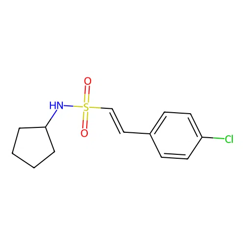 2-(4-chlorophenyl)-N-cyclopentylethene-1-sulfonamide structure