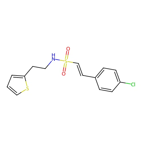2-(4-chlorophenyl)-N-[2-(thiophen-2-yl)ethyl]ethene-1-sulfonamide structure