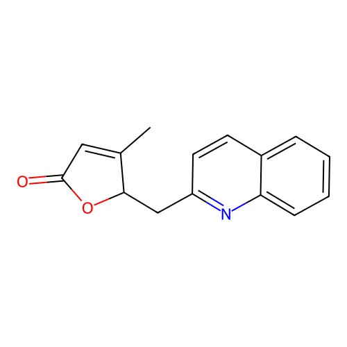 4-methyl-5-(quinolin-2-ylmethyl)furan-2(5H)-one structure