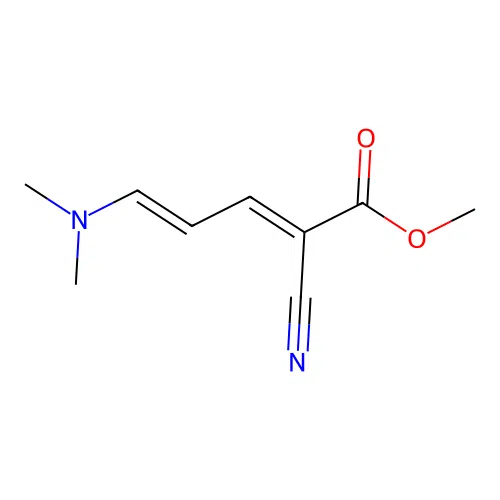 2,4-Pentadienoic acid, 2-cyano-5-(dimethylamino)-, methyl ester, (2E,4E)- structure
