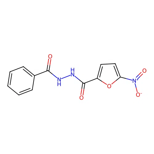 N'-benzoyl-5-nitro-2-furohydrazide structure