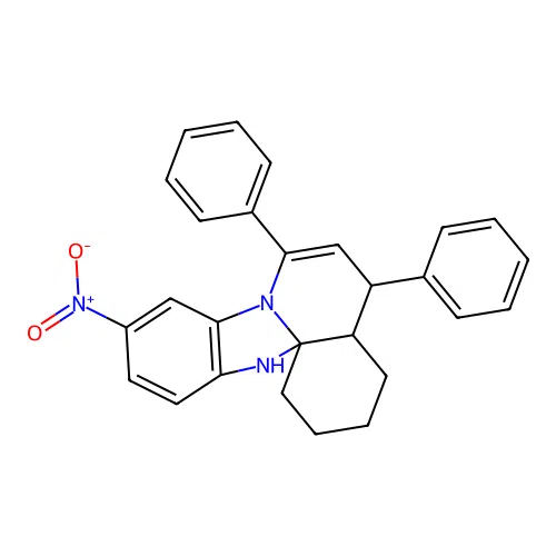 10-nitro-5,7-diphenyl-1,2,3,4,4a,5-hexahydro-13H-benzimidazo[2,1-j]quinoline structure