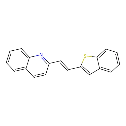 2-[(E)-2-(1-benzothiophen-2-yl)ethenyl]quinoline structure