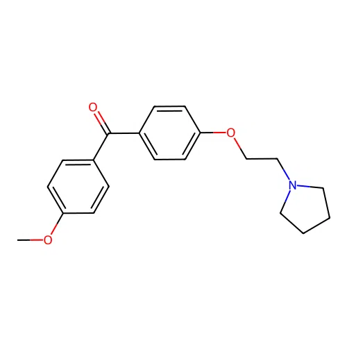 4-(beta(N-Pyrrolidinyl)ethoxy)-4'-methoxybenzophenone structure