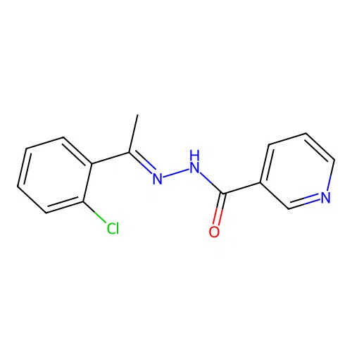 3-Pyridinecarboxylic acid, (1-(2-chlorophenyl)ethylidene)hydrazide, (E)- structure