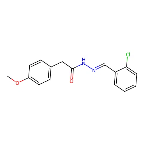 Benzeneacetic acid, 4-methoxy-, ((2-chlorophenyl)methylene)hydrazide, (E)- structure