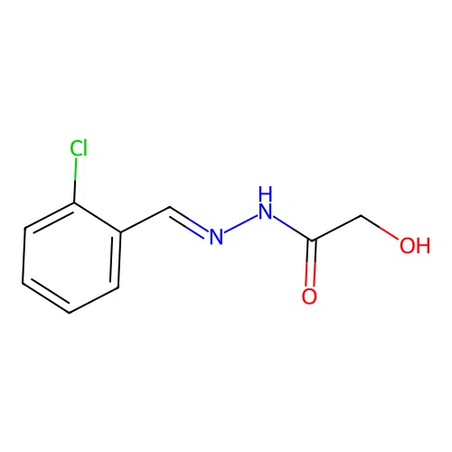 Acetic acid, hydroxy-, ((2-chlorophenyl)methylene)hydrazide, (E)- structure