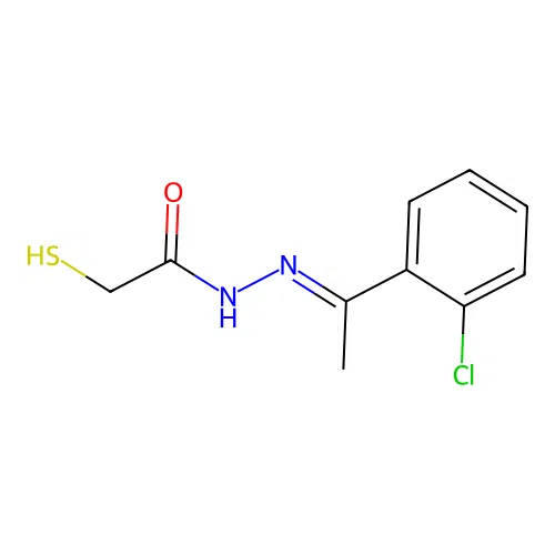 Acetic acid, mercapto-, (1-(2-chlorophenyl)ethylidene)hydrazide, (E)- structure