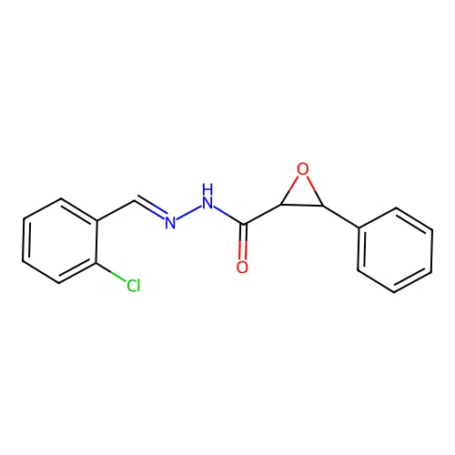 Oxiranecarboxylic acid, 3-phenyl-, ((2-chlorophenyl)methylene)hydrazide structure