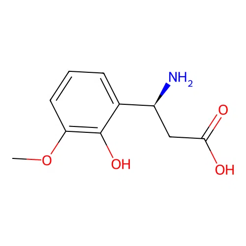 (S)-3-Amino-3-(2-hydroxy-3-methoxyphenyl)propanoic acid structure