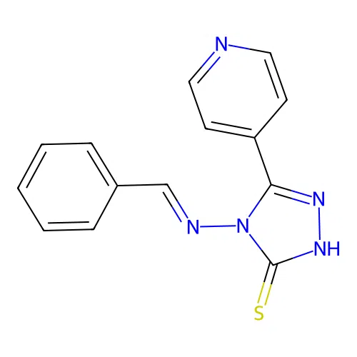 4-(benzalamino)-3-(4-pyridyl)-1H-1,2,4-triazole-5-thione structure