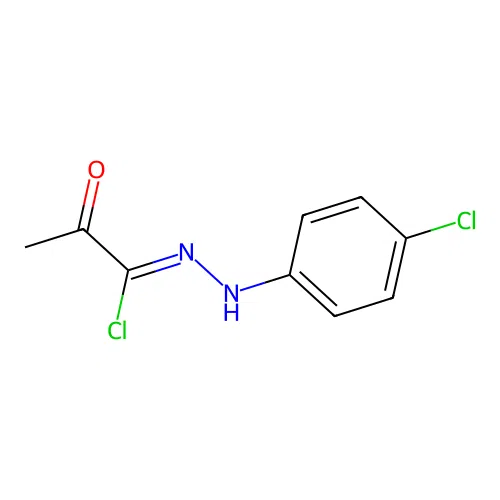 N-(4-chlorophenyl)-2-oxopropanehydrazonoyl chloride structure
