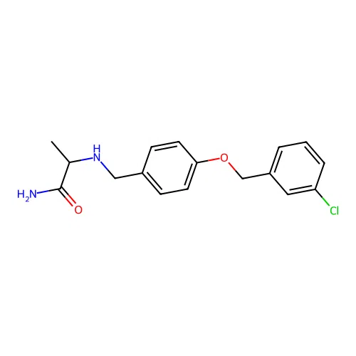 2-[[4-[(3-Chlorophenyl)methoxy]phenyl]methylamino]propanamide structure