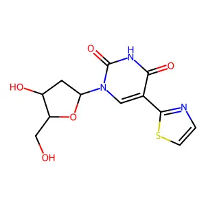2'-Deoxy-5-(2-thiazolyl)uridine structure