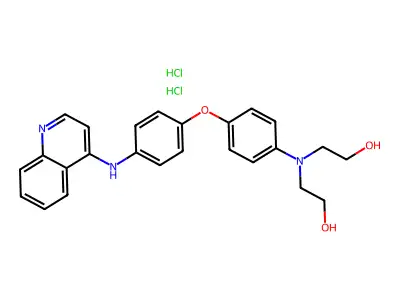2,2'-((4-(4-(4-Quinolinylamino)phenoxy)phenyl)imino)bis-ethanol dihydrochloride structure