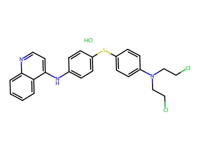 N-(4-((4-(Bis(2-chloroethyl)amino)phenyl)thio)phenyl)-4-quinolinamine monohydrochloride structure