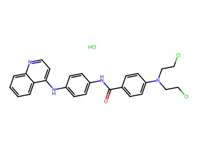 4-(Bis(2-chloroethyl)amino)-N-(4-(4-quinolinylamino)phenyl)benzamide monohydrochloride structure