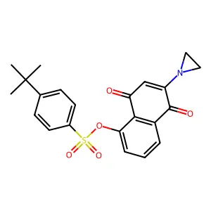2-Aziridinyl-1,4-naphthoquinon-5-yl 4-tert-butylbenzenesulfonate structure