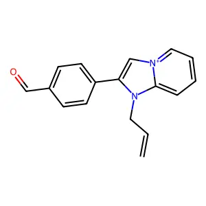 1-Allyl-2-(4-formylphenyl)imidazo[1,2-a]pyridin-1-ium structure